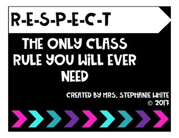 Preview of The One Classroom Rule: RESPECT Display Posters and Activity Pack