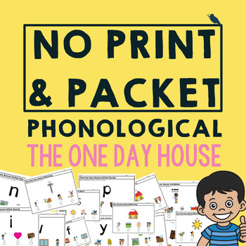 Preview of The One Day House Phonological Awareness Activities Speech Worksheets and Boom