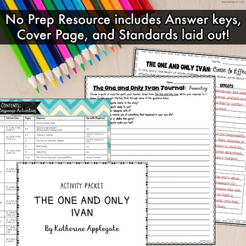 The One and Only Ivan Activities and Projects Worksheets and Digital