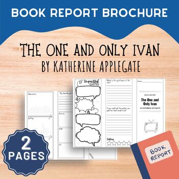 Preview of The One and Only Ivan Book Report Brochure, PDF, 2 Pages