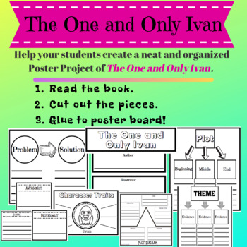 Preview of The One and Only Ivan Book Report Poster Writing Project (Novel Study)