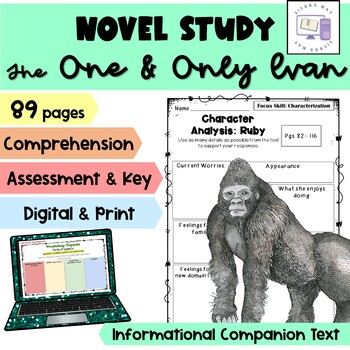 Preview of The One and Only Ivan Book Study | Comprehension | Assessment