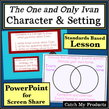 Preview of The One and Only Ivan Character Traits and Setting