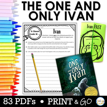 Preview of The One and Only Ivan | Katherine Applegate | Novel Study Unit