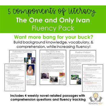 Preview of The One and Only Ivan Fluency Pack- build comprehension, vocabulary, & fluency!