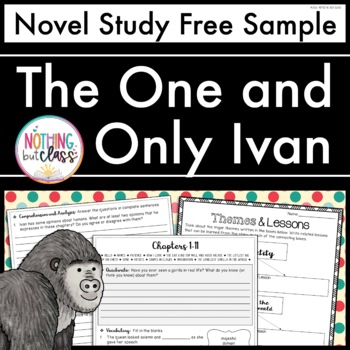 Preview of The One and Only Ivan Novel Study FREE Sample | Worksheets and Activities
