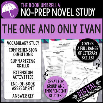 Preview of The One and Only Ivan Novel Study { Print & Digital }
