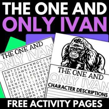 Preview of The One and Only Ivan Novel Study Unit - Activity Pages - Word Search