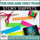 The One and Only Ivan Novel Study - Pre-Reading Activity f
