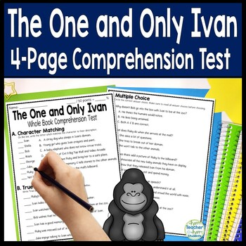 Preview of The One and Only Ivan Test: 4-Page The One and Only Ivan Quiz with Answer Key
