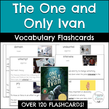 Preview of The One and Only Ivan - "Tier 2" Vocabulary Flashcards