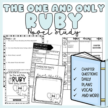 Preview of The One and Only Ruby | Novel Study | Printable | Digital