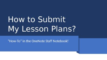 Preview of The OneNote "How-To": How to Submit Lesson Plans Using the Staff OneNote...