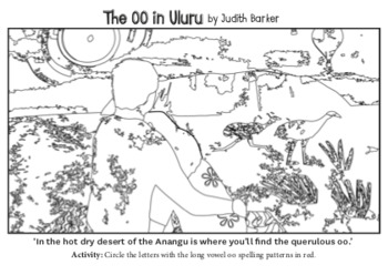 Preview of The Oo in Uluru – Set of 3 Phoneme Colouring Worksheets