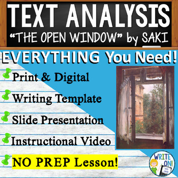 Preview of The Open Window by Saki - Text Based Evidence,, Text Analysis Essay Writing Unit