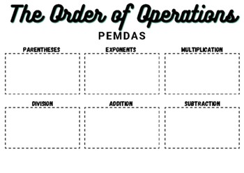 Preview of The Order of Operation - PEMDAS
