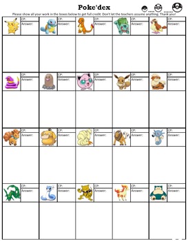 Preview of The Order of Operations (Pokemon Hunting)
