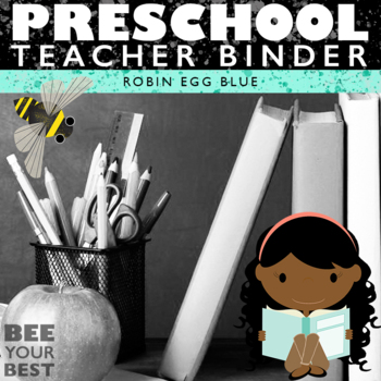 Preview of Preschool Teacher BEST BINDER in Robin Egg Blue