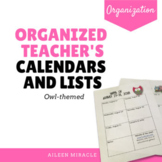 Calendars and Lists for Teachers {Owl-Themed}