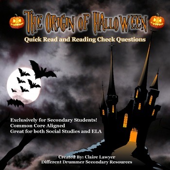 Preview of The Origin of Halloween Informational Text and Reading Check Questions
