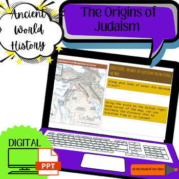 Preview of The Origins of Judaism PRINTABLE POWERPOINT Reading & Guided Notes Activities