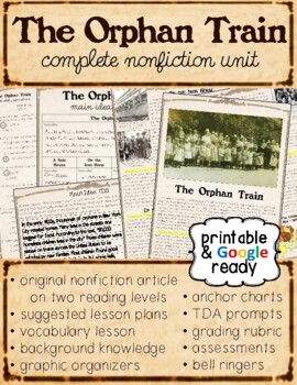 Preview of Reading Comprehension for Middle School - The Orphan Train