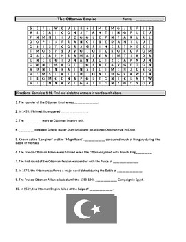 Preview of The Ottoman Empire Word Search