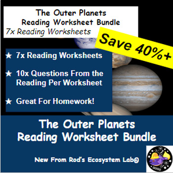 Preview of The Outer Planets Lesson Reading Worksheet Bundle **Editable**