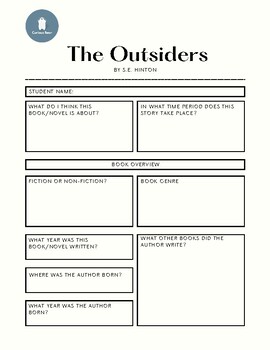Preview of The Outsider by S.E. Hinton - Chapter-by-Chapter Graphic Organizer