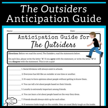 Preview of The Outsiders Anticipation Guide (Digital & Printable)