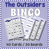 The Outsiders BINGO & Memory Matching Card Game Activity