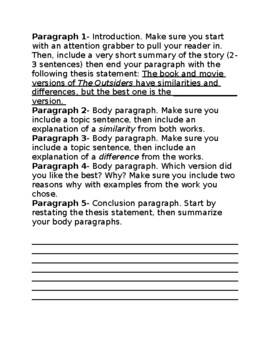 book comparison essay introduction