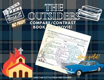 Preview of The Outsiders: Book and Movie Venn Diagram