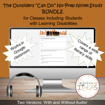 Preview of The Outsiders “Can Do” No-Prep Novel Study for Students w/LD BUNDLE