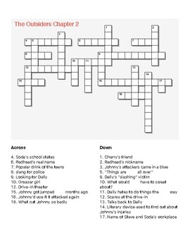 The Outsiders Chapter 7 Crossword Puzzle