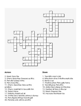 The Outsiders Chapter 3 Crossword Puzzle by Duler s Workshop TpT