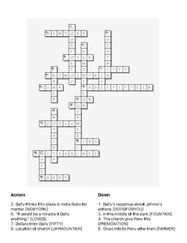 The Outsiders Chapter 4 Crossword Puzzle by Duler s Workshop TpT