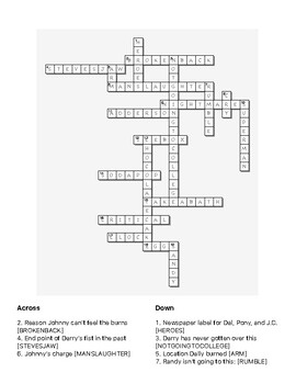 The Outsiders Chapter 7 Crossword Puzzle