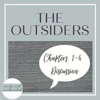 Preview of The Outsiders Chapters 1-4 Discussion Questions and Expectations