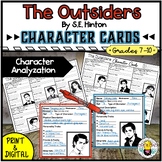 The Outsiders Character Analysis Printable and Digital Cha