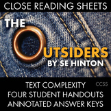 Outsiders Close Reading Materials for 4 Chapters, S.E. Hin
