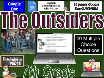 Preview of The Outsiders - Comprehension - 7th grade  - 40 Questions and Answer / 16 pages