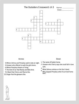 The Outsiders Crossword: Ch 3 by Procrastinator Educator TPT