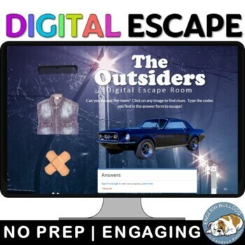Preview of The Outsiders Digital Escape Room Review Game Activity