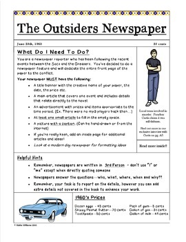 the outsiders newspaper assignment