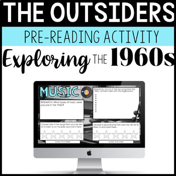 Preview of The Outsiders Digital Pre-Reading Activity: Explore the 1960s | Google Slides