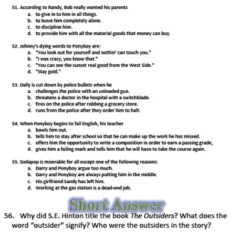 the outsiders book review questions