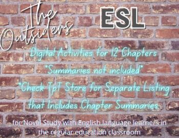 Preview of The Outsiders - Full Set of Activities for ESL Students
