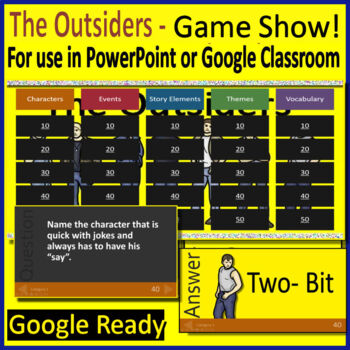 Preview of The Outsiders Game - Test Review Activity for PowerPoint or Google Slides
