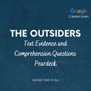 Preview of The Outsiders Google Slides Peardeck Comprehension Discussion Questions/EASEL